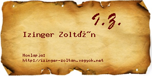 Izinger Zoltán névjegykártya