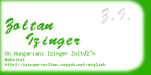 zoltan izinger business card